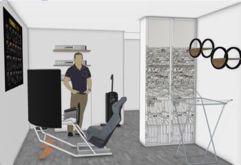 vue intérieur de la salle de sport - projet d'aménagement en Normandie